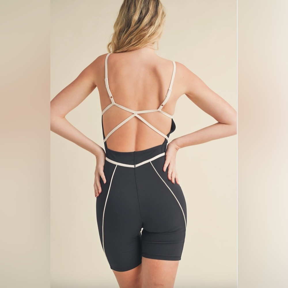 Kimberly C Trim Detailing Romper - Black - Picture 2 of 3